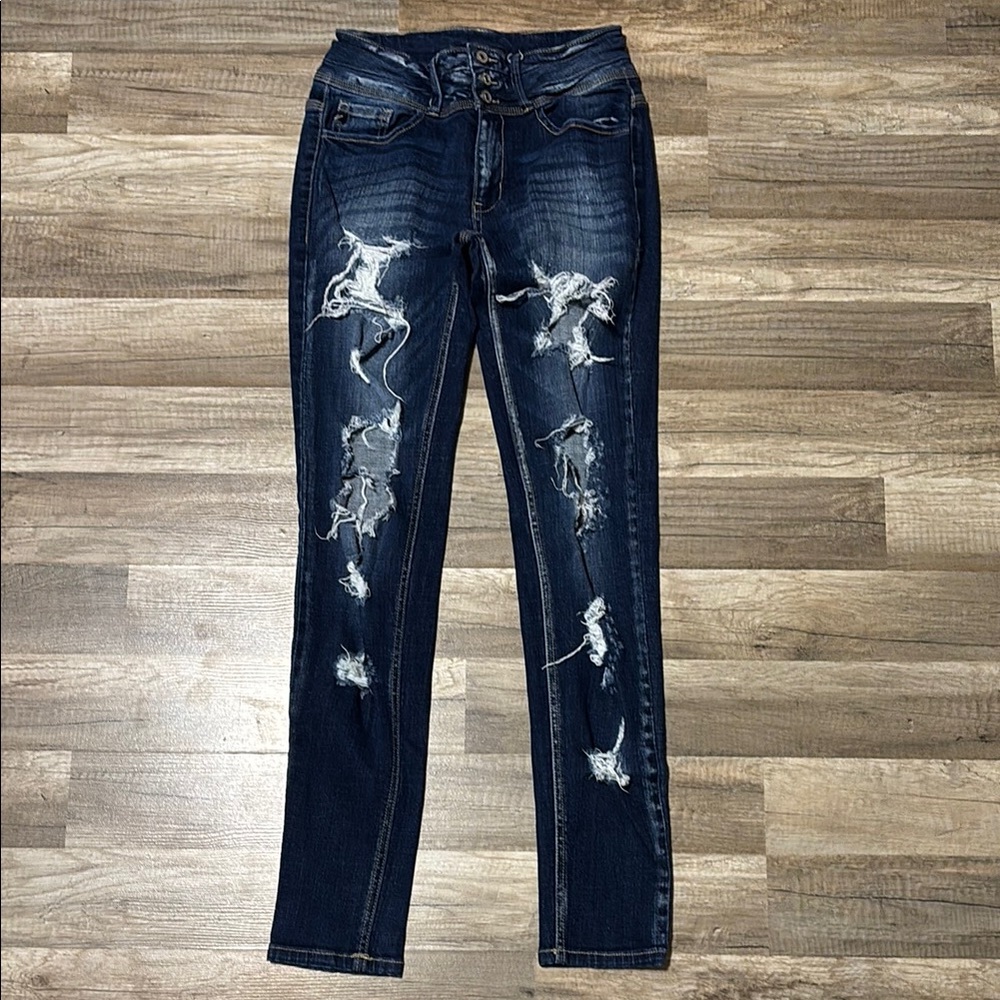 Kancan Women’s Estilo Skinny Jeans Dark Wash Blue Size 27